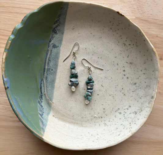 turquoise chip earrings